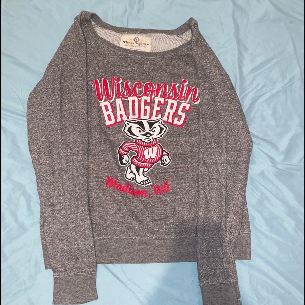 VINTAGE Grey Size M Wisconsin crewneck